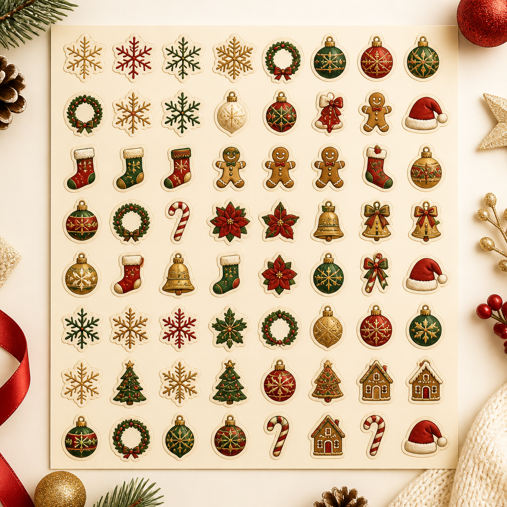 50 Festive Frame Christmas stickers